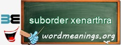 WordMeaning blackboard for suborder xenarthra